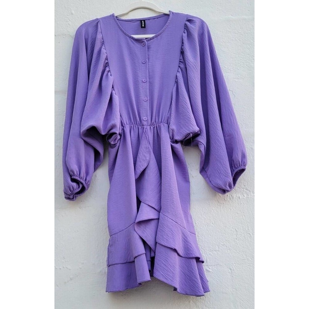Anthropologie Italy
Lavender Ruffle Button Up Mini Dress
